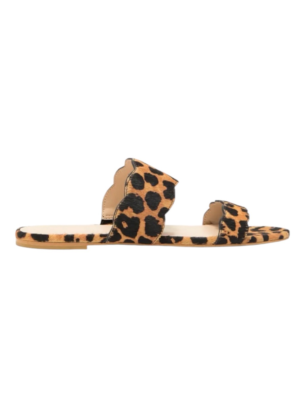 Nwob Stuart Weitzman Leopard Print Santorini Scallop Slide Sandal - Sz 6